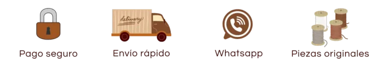 Iconos pago seguro , envio y whatsapp de la tienda